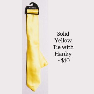 Solid Yellow Tie with Hanky